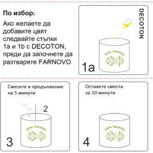 Начин на разбъркване на еко боя FARNOVO и минерален пигмент DECOTON